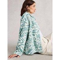 White Stuff Eden Jacquard Jacket - Blue