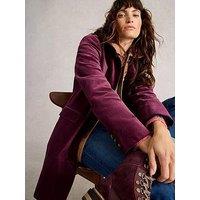 White Stuff Karla Velvet Coat - Purple