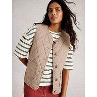 White Stuff Emily Quilted Gilet - Beige