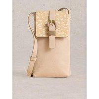 White Stuff Clara Buckle Leather Phone Bag - Beige