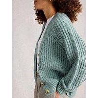 White Stuff Sally Slub Cardigan - Green