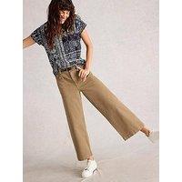 White Stuff Tia Wide Leg Crop Jean - Beige