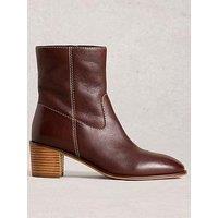 White Stuff Izzy Block Heel Ankle Boot - Brown