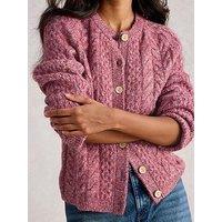 White Stuff Carly Cable Cardigan - Pink