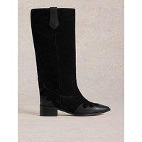 White Stuff Whitney Western Knee High Boot - Black