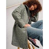 White Stuff Karla Tweed Wool Blend Coat - Grey