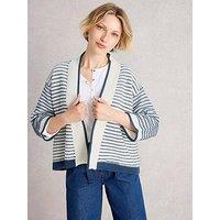 White Stuff Crochet Relaxed Cardigan - Blue