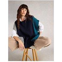 White Stuff Ava Knitted Poncho - Navy