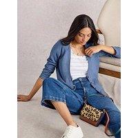 White Stuff Naria Linen Blend Cardi - Blue