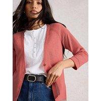 White Stuff Naria Linen Blend Cardi - Pink