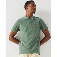 Levi'S Housemark Logo Short Sleeve Tipped Collar Polo Shirt- Green