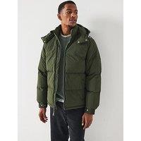 Levi'S Rockridge Hooded Short Padded Jacket - Khaki