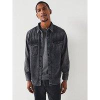 Levi'S Relaxed Fit Denim Long Sleeve Shirt- Black