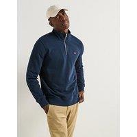Levi'S Original Hallmark Logo 1/4 Zip Sweat Top - Navy