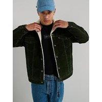 Levi'S Relaxed Fit Sherpa Trucker Jacket- Green