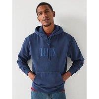 Levi'S Relaxed Back Graphic Fleece Logo Hoodie - Navy
