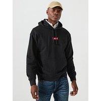 Levi'S Relaxed Back Graphic Fleece Logo Hoodie - Black