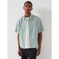 Levi'S Short Sleeve Boxy Fit Striped Shirt- Green