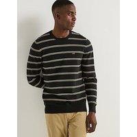 Levi'S Housemark Logo Stripe Crew Knitted Jumper - Black