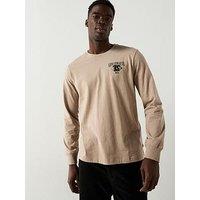 Levi'S Authentic Graphic Back Print Long Sleeve T-Shirt- Brown