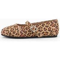 The Very Collection Ballet Leopard Shoe - Brown