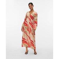 Vero Moda Tyra Long Sleeve V-Neck Dress - Multi