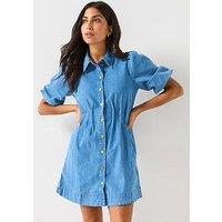 Vero Moda Cassidy Denim Mini Denim Dress - Blue