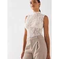 Vero Moda Lisa Sleeveless High Neck Jersey Top - White