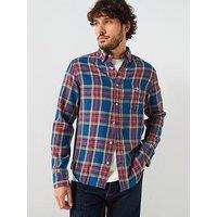 Gant Regular Fit Indigo Twill Long Sleeve Check Shirt - Navy