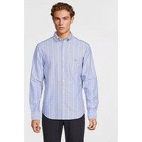 Gant Regular Fit Classic Striped Oxford Long Sleeve Shirt - Blue