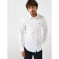 Gant Slim Fit Poplin Long Sleeve Shirt - White