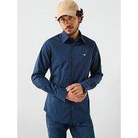 Gant Slim Fit Poplin Long Sleeve Shirt - Navy
