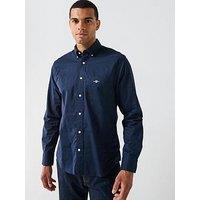 Gant Regular Fit Pocket Poplin Long Sleeve Shirt - Navy