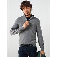 Gant Casual Cotton 1/4 Zip Knitted Jumper - Dark Grey