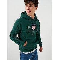 Gant Logo Overhead Hoodie - Green