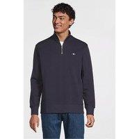 Gant Regular Fit Shield 1/4 Zip Sweat - Navy
