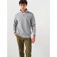 Gant Regular Fit Shield 1/4 Zip Sweat - Light Grey