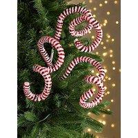 Festive Set Of 3 Candy Cane Spiral Christmas Tree Picks