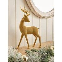 Festive 34Cm Gold Bead Reindeer