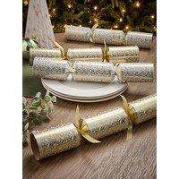 Festive Tom Smith Pack Of 6 Gold Premium Christmas Crackers