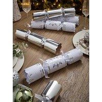 Festive Tom Smith Pack Of 8 Silver Deluxe Christmas Crackers