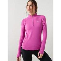 Gym + Coffee Womens Training Relentless 1/4 Zip - Pink