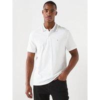 Calvin Klein Jeans Monogram Tipped Slim Fit Polo Shirt - White
