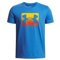 Under Armour Junior Boys Training Boxed Logo Sports T-Shirt - Blue