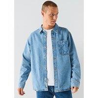 Calvin Klein Jeans 90S Mono Patch Denim Shirt - Light Blue