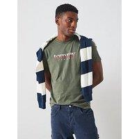 Tommy Jeans Regular Fit Chest Logo T-Shirt - Green