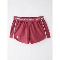 Under Armour Junior Girls Training Tech Play Up Shorts - Burgundy