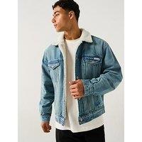 Calvin Klein Jeans 90S Sherpa Trucker Denim Jacket - Blue
