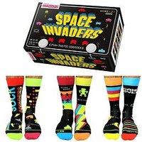 United Oddsocks Space Invaders Novelty Crew Sock Giftbox