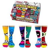 United Oddsocks Stress Heads Novelty Crew Sock Giftbox - Multi